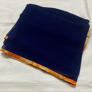 Navy Blue chiffon saree
